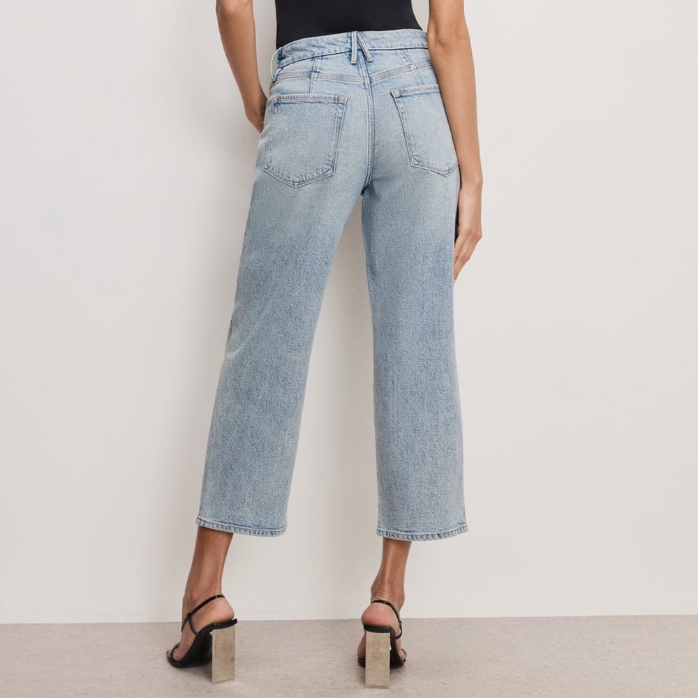Good American Crystal Stars Good 90’s Crop Straight Leg Jeans - Picture 3 of 6